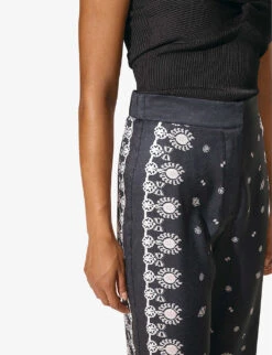 By Malina Pia Abstract-print Wide-leg High-rise Recycled-polyester Trousers -Ted Bakee Clothing Shop R04133210 SIERRA ALT04