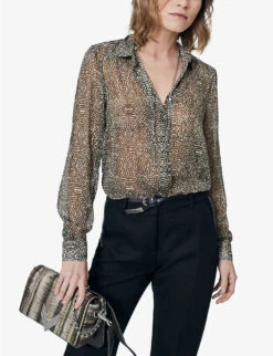 Ikks Abstract-print Woven Shirt -Ted Bakee Clothing Shop R04133242 EMERALD ALT02