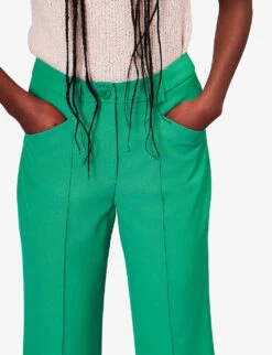 Whistles Flora Straight-leg Mid-rise Stretch-woven Trousers -Ted Bakee Clothing Shop R04135402 GREEN ALT03