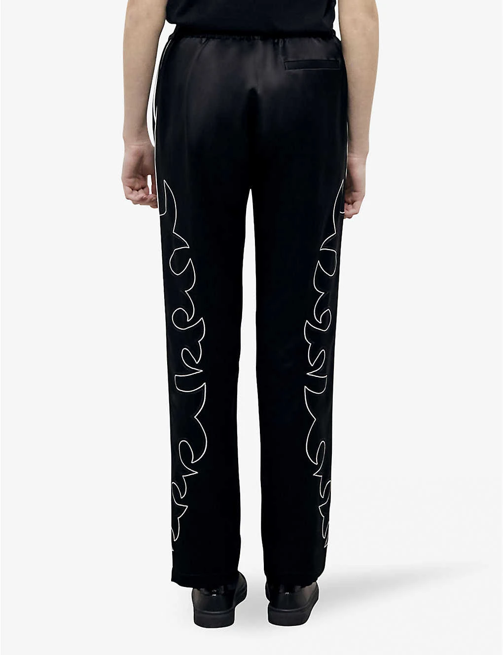 THE KOOPLES Western-motif Embroidered Straight-leg Mid-rise Satin Trousers 4 THE KOOPLES Western-motif Embroidered Straight-leg Mid-rise Satin Trousers - Image 4