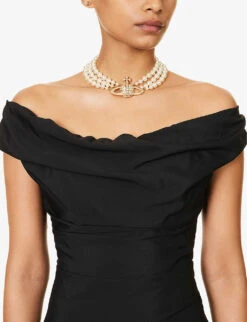 Vivienne Westwood Ginnie Ruffled Woven Midi Dress -Ted Bakee Clothing Shop R04135884 BLACK ALT04