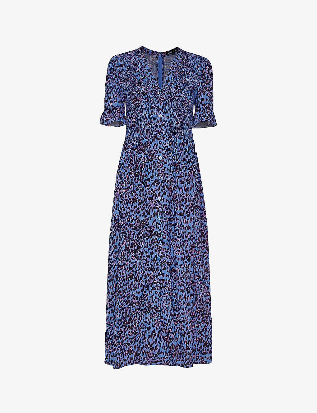 Whistles Cheetah-print Button-through Woven Midi Dress 1 Whistles Cheetah-print Button-through Woven Midi Dress