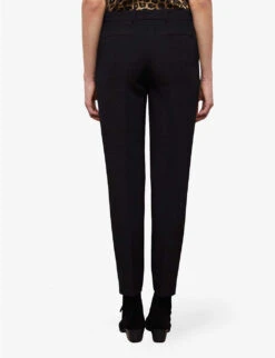 THE KOOPLES High-rise Straight-leg Stretch-woven Trousers -Ted Bakee Clothing Shop R04141752 BLA01 ALT03
