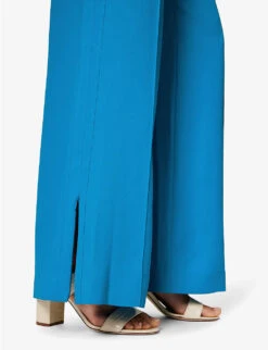 ME AND EM Elasticated-waist Wide-leg High-rise Recycled-polyester Jogging Bottoms -Ted Bakee Clothing Shop R04141803 AQUA ALT04