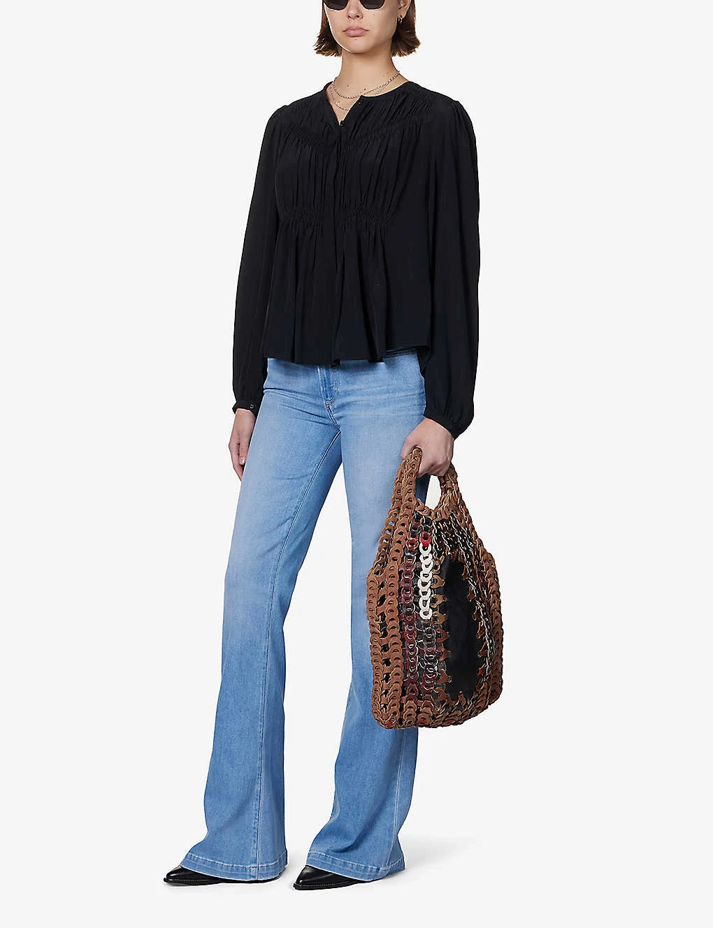 Paige Genevieve Flared-leg High-rise Stretch-denim Jeans 2 Paige Genevieve Flared-leg High-rise Stretch-denim Jeans - Image 2