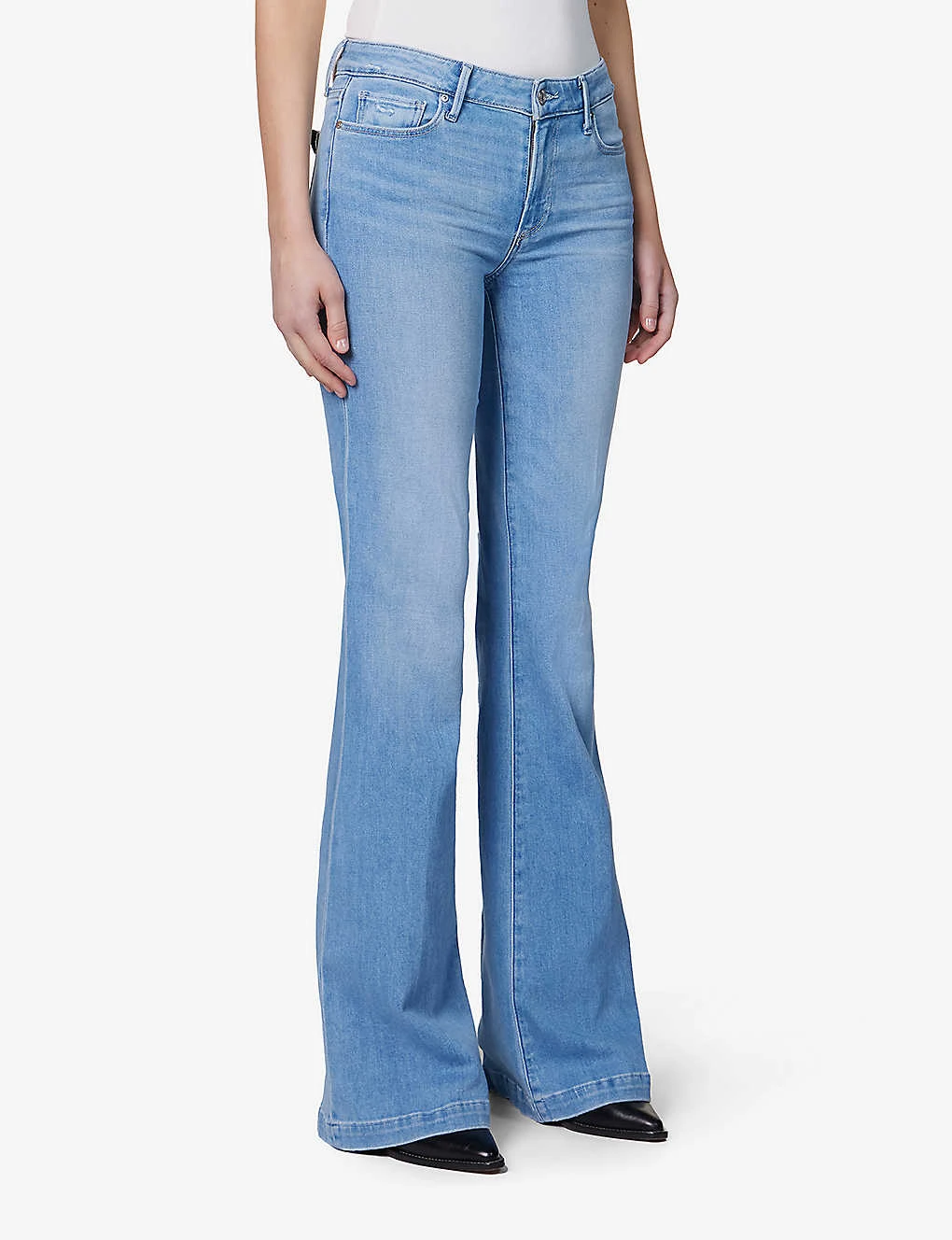 Paige Genevieve Flared-leg High-rise Stretch-denim Jeans 3 Paige Genevieve Flared-leg High-rise Stretch-denim Jeans - Image 3