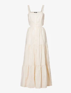 Paige Shadi Cut-out Linen And Cotton-blend Maxi Dress