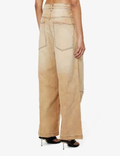 Jaded London Colossus Faded-wash Wide-leg Low-rise Jeans -Ted Bakee Clothing Shop R04145888 SAND ALT03