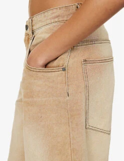 Jaded London Colossus Faded-wash Wide-leg Low-rise Jeans -Ted Bakee Clothing Shop R04145888 SAND ALT04