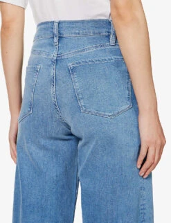 FRAME Le Palazzo Wide-leg High-rise Stretch-denim Jeans -Ted Bakee Clothing Shop R04146412 DANBURY ALT04