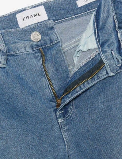 FRAME Le Palazzo Wide-leg High-rise Stretch-denim Jeans -Ted Bakee Clothing Shop R04146412 DANBURY ALT05