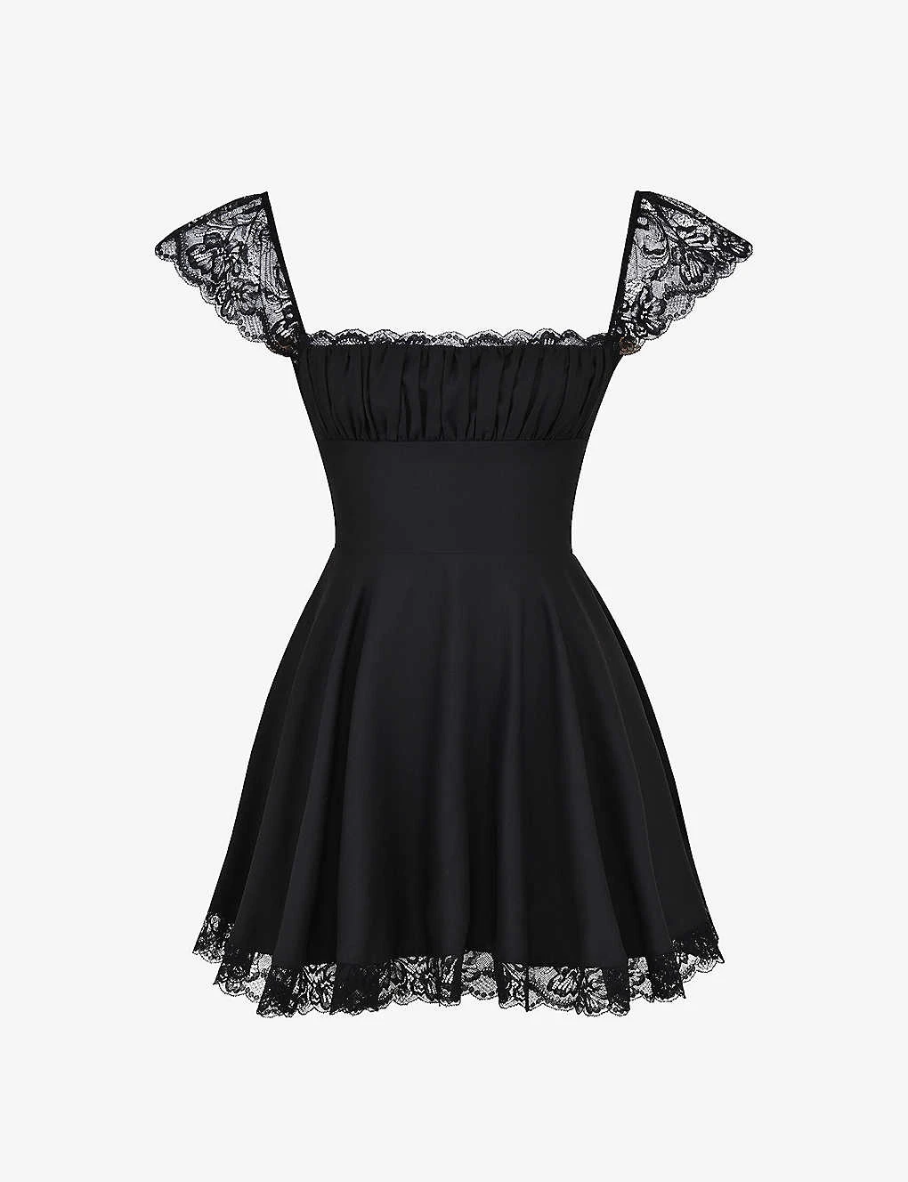 Kaia Square-neck A-line Woven Mini Dress 1 Kaia Square-neck A-line Woven Mini Dress