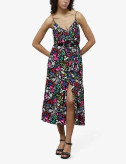 THE KOOPLES Asymmetric Floral-print Woven Maxi Dress -Ted Bakee Clothing Shop R04147335 MU01 ALT02