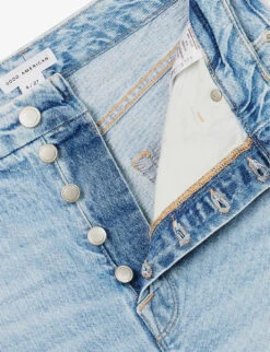 GOOD AMERICAN Good Boy Straight-leg Mid-rise Stretch-cotton And Recycled-cotton Denim Jeans -Ted Bakee Clothing Shop R04147919 INDIGO381 ALT07