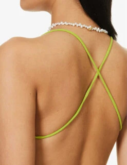 Leopard-print Cowl-neck Mesh Maxi Dress -Ted Bakee Clothing Shop R04148247 LIME ALT03