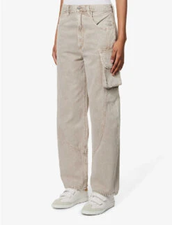 AGOLDE Cass Tapered-leg High-rise Organic-denim Jeans -Ted Bakee Clothing Shop R04148479 DRABDARKKHAKI ALT02