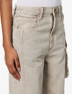 AGOLDE Cass Tapered-leg High-rise Organic-denim Jeans -Ted Bakee Clothing Shop R04148479 DRABDARKKHAKI ALT04