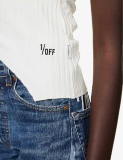 Cut-out Asymmetric-hem Cotton-blend Top 10 Cut-out Asymmetric-hem Cotton-blend Top -Ted Bakee Clothing Shop R04149752 ASSAMPLE ALT04