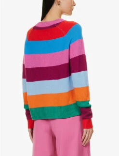 Weekend Max Mara Cosimo Striped Cashmere Jumper 8 Weekend Max Mara Cosimo Striped Cashmere Jumper -Ted Bakee Clothing Shop R04151236 TANGERINE ALT03