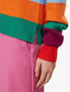 Weekend Max Mara Cosimo Striped Cashmere Jumper 9 Weekend Max Mara Cosimo Striped Cashmere Jumper -Ted Bakee Clothing Shop R04151236 TANGERINE ALT04