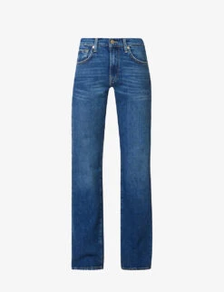 7 For All Mankind Tess Straight-leg High-rise Stretch-denim Jeans