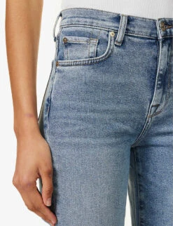 7 For All Mankind Cropped Alexa Straight-leg Mid-rise Stretch-denim Jeans -Ted Bakee Clothing Shop R04152114 LUXEVINTAGESELFMADE ALT04