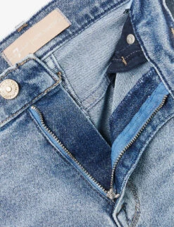 7 For All Mankind Cropped Alexa Straight-leg Mid-rise Stretch-denim Jeans -Ted Bakee Clothing Shop R04152114 LUXEVINTAGESELFMADE ALT06