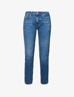7 For All Mankind Relaxed Skinny Skinny-leg Mid-rise Stretch-denim Jeans