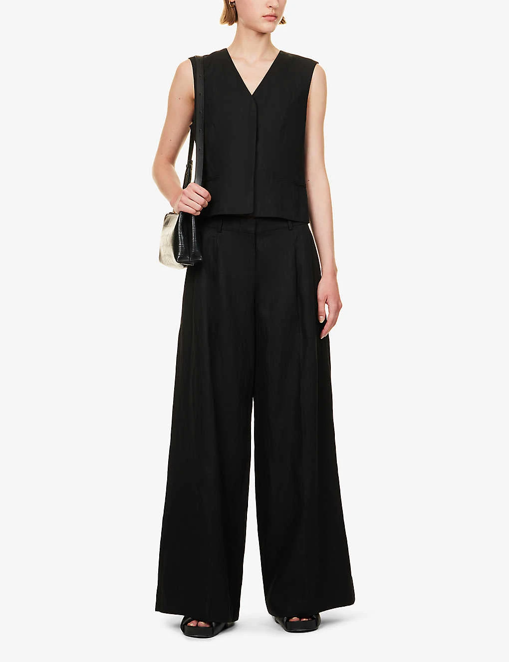 THEORY Galena V-neck Linen Vest 2 THEORY Galena V-neck Linen Vest - Image 2