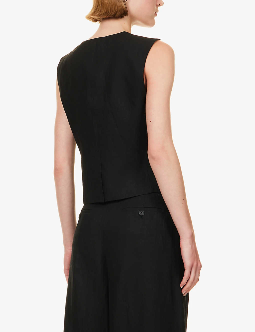 THEORY Galena V-neck Linen Vest 4 THEORY Galena V-neck Linen Vest - Image 4