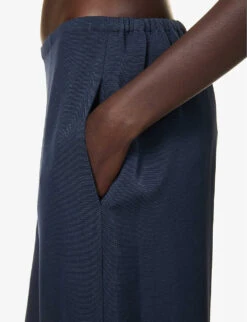 THEORY Wide-leg Mid-rise Regular-fit Woven Trousers -Ted Bakee Clothing Shop R04152418 NOCTURNENAVY ALT04