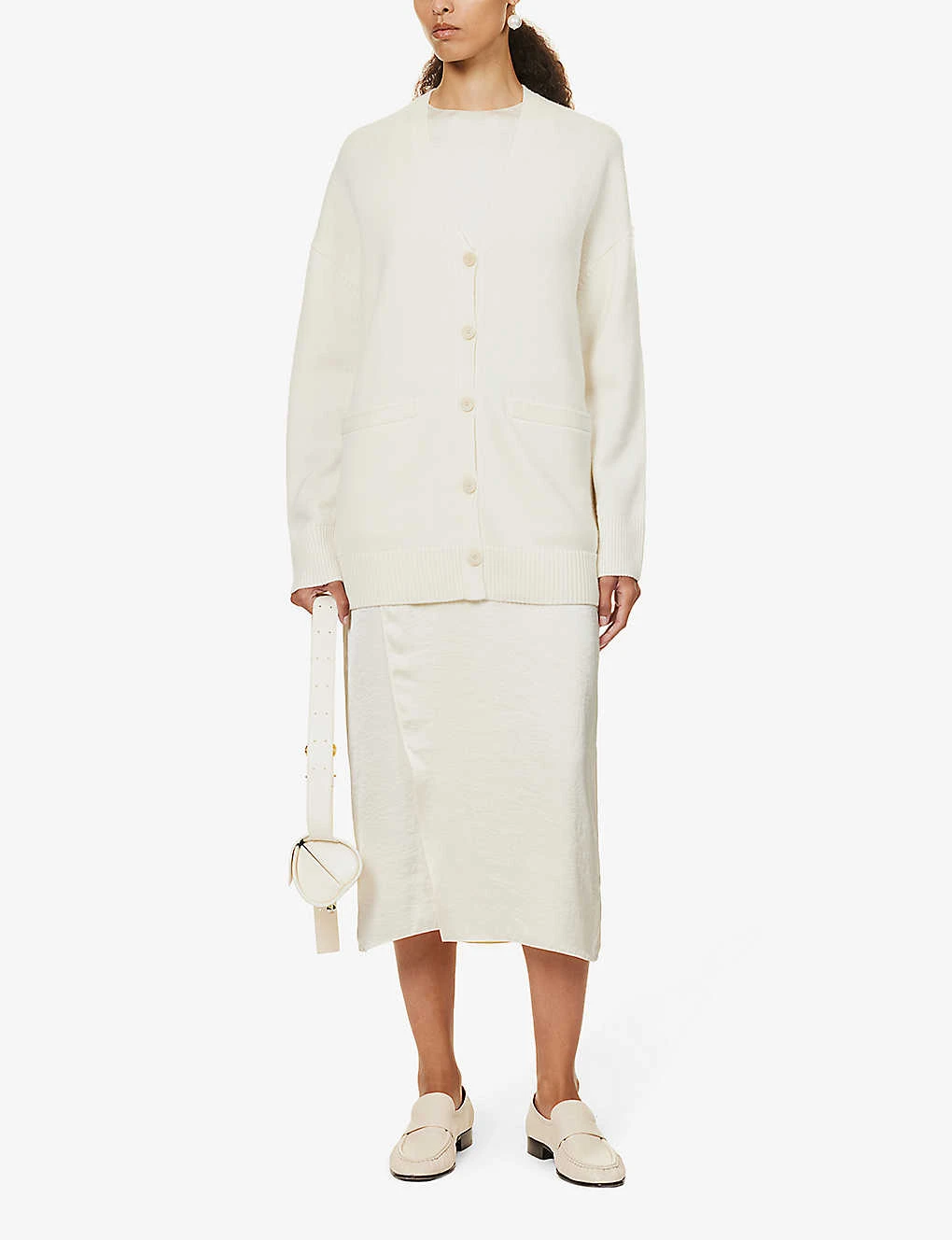 THEORY V-neck Relaxed-fit Wool And Cashmere-blend Knitted Cardigan 2 THEORY V-neck Relaxed-fit Wool And Cashmere-blend Knitted Cardigan - Image 2