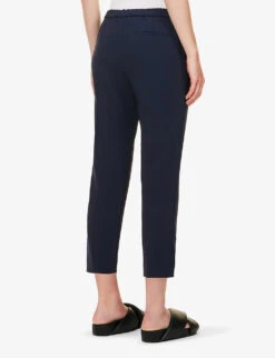THEORY Treeca Tapered Mid-rise Woven Trousers 8 THEORY Treeca Tapered Mid-rise Woven Trousers -Ted Bakee Clothing Shop R04152439 NOCTURNENAVY ALT03