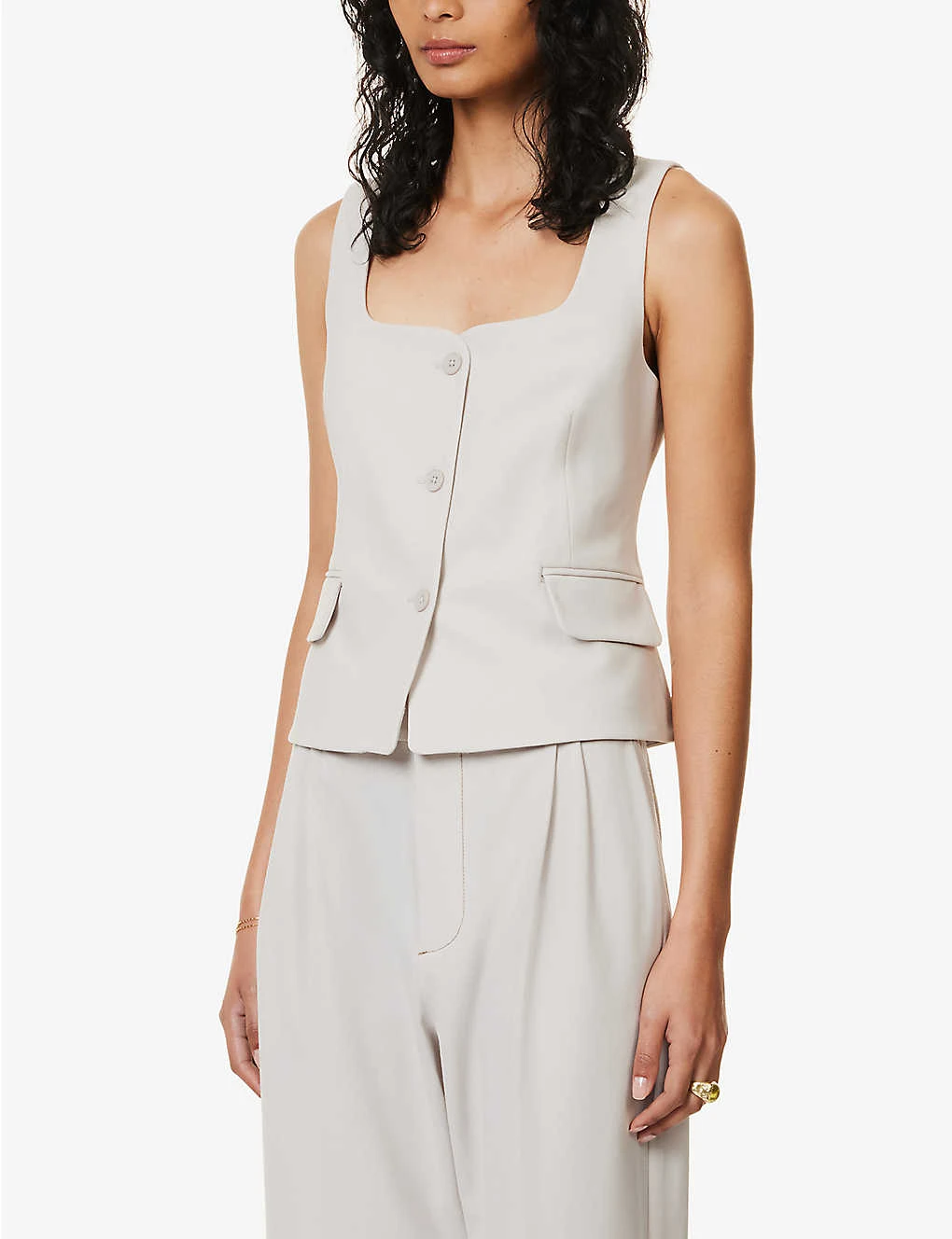 Leni Square-neck Woven Waistcoat 3 Leni Square-neck Woven Waistcoat - Image 3