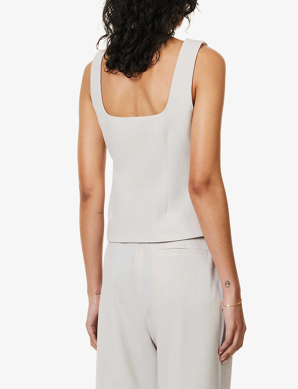 Leni Square-neck Woven Waistcoat 4 Leni Square-neck Woven Waistcoat - Image 4