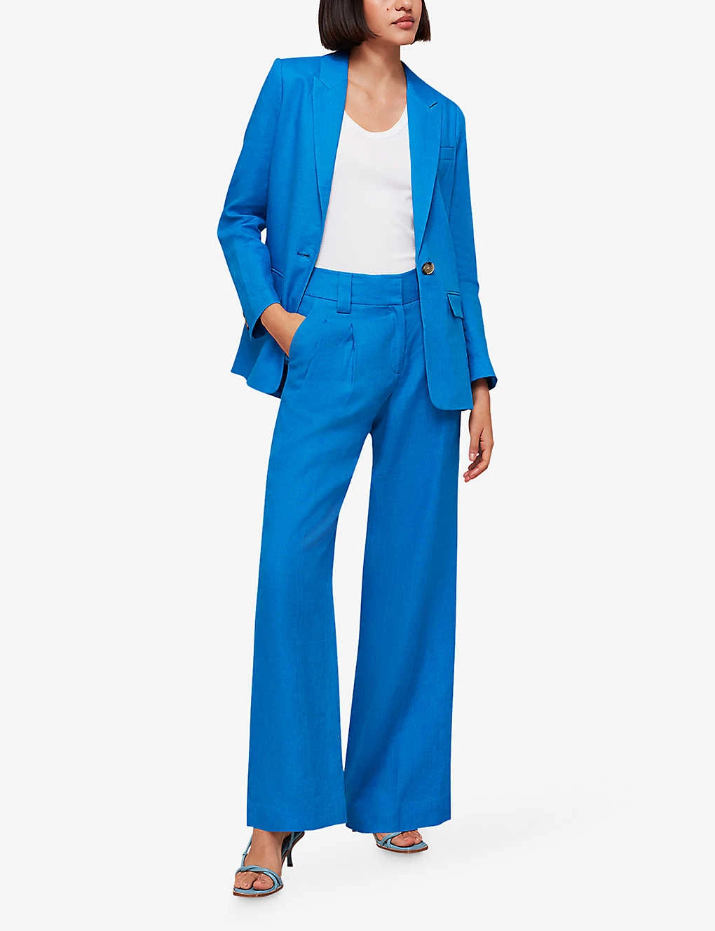 Whistles Leonie Straight-leg Mid-rise Linen Trousers 2 Whistles Leonie Straight-leg Mid-rise Linen Trousers - Image 2
