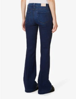 Paige Genevieve Brand-patch Flared High-rise Stretch-denim Blend Jeans -Ted Bakee Clothing Shop R04153156 THEDISCO ALT03