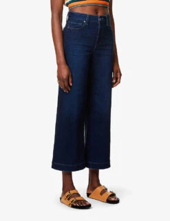 Paige Anessa Distressed Mid-rise Wide-leg Cotton-blend Jeans -Ted Bakee Clothing Shop R04153157 THEDISCO ALT02