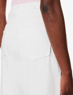 Paige Harper Wide-leg High-rise Cotton-blend Jeans -Ted Bakee Clothing Shop R04153160 BOSSWHITE ALT04