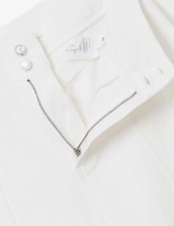 Paige Harper Wide-leg High-rise Cotton-blend Jeans -Ted Bakee Clothing Shop R04153160 BOSSWHITE ALT06