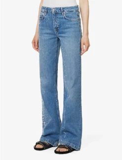 Paige Sabine Straight-leg Mid-rise Stretch-denim Jeans -Ted Bakee Clothing Shop R04153162 ARTISTDISTRESSED ALT02