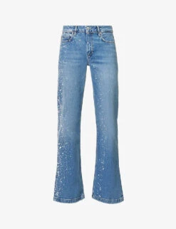 Paige Sabine Straight-leg Mid-rise Stretch-denim Jeans