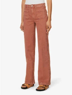 Paige Leenah Wide-leg High-rise Stretch-denim Jeans -Ted Bakee Clothing Shop R04153187 VINTAGEBURNTTERRACOTTA ALT02