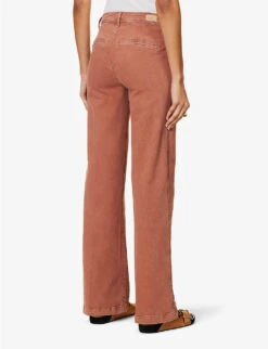 Paige Leenah Wide-leg High-rise Stretch-denim Jeans -Ted Bakee Clothing Shop R04153187 VINTAGEBURNTTERRACOTTA ALT03