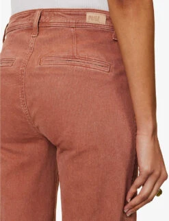 Paige Leenah Wide-leg High-rise Stretch-denim Jeans -Ted Bakee Clothing Shop R04153187 VINTAGEBURNTTERRACOTTA ALT05