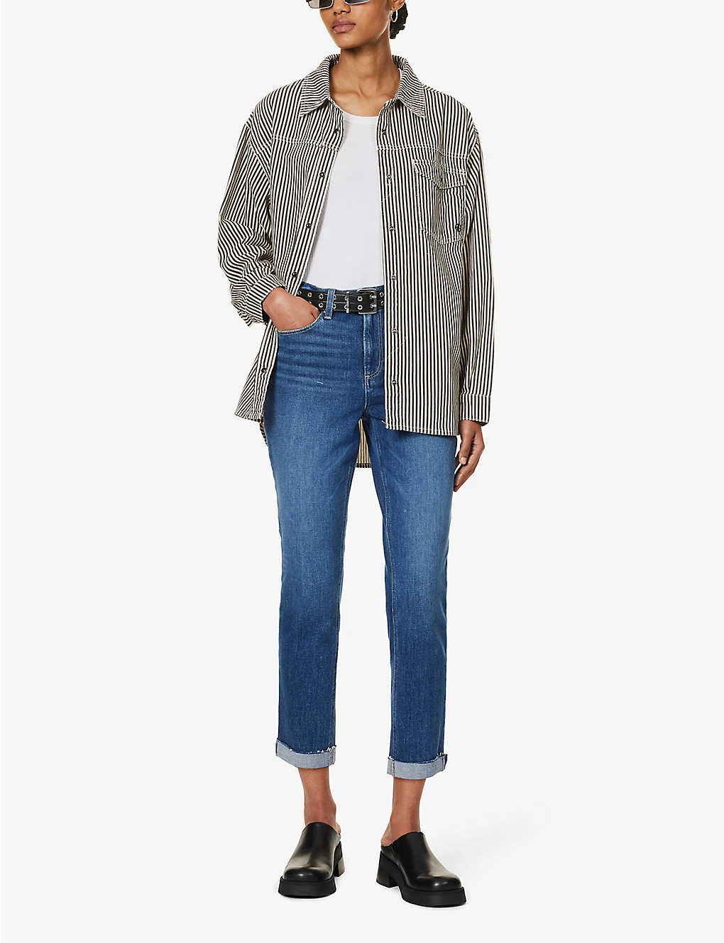 Paige Brigitte Cropped-ankle High-rise Straight-leg Stretch-denim Jeans 2 Paige Brigitte Cropped-ankle High-rise Straight-leg Stretch-denim Jeans - Image 2