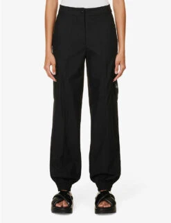 Calvin Klein Regular-fit Tapered-leg Mid-rise Woven Trousers -Ted Bakee Clothing Shop R04153239 CKBLACK ALT02