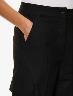 Calvin Klein Regular-fit Tapered-leg Mid-rise Woven Trousers -Ted Bakee Clothing Shop R04153239 CKBLACK ALT05
