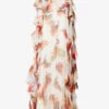 Alexander McQueen Frill-trim One-shoulder Silk Maxi Dress