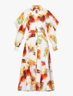Alexander McQueen Slash Floral-pattern Cotton Maxi Dress